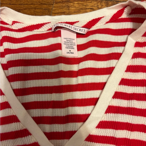 Victoria's Secret Red & White Striped Long-Sleeve Pajama Set - Picture 3 of 3